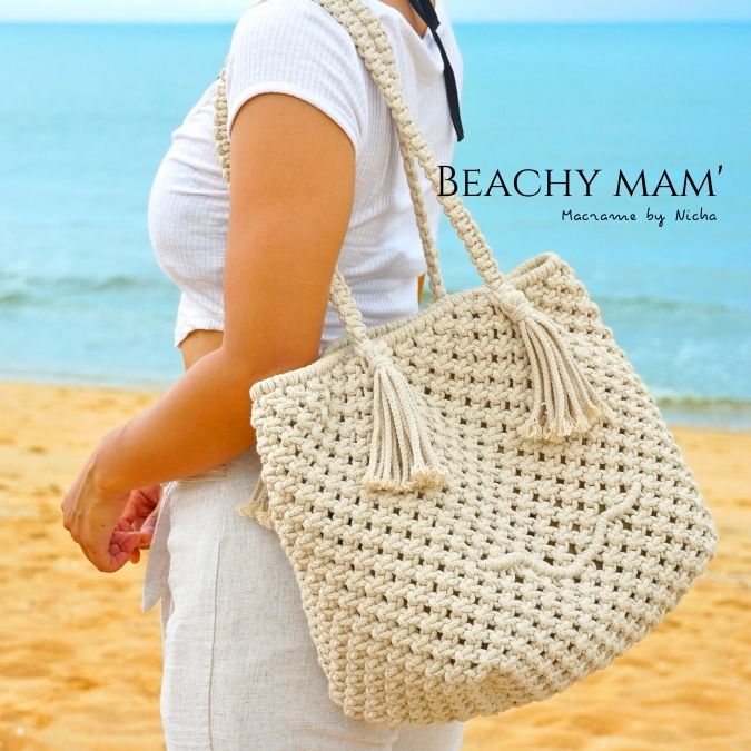 BEACHY MAM The Beach Bag Made in Thailand for you Macrame by Nicha